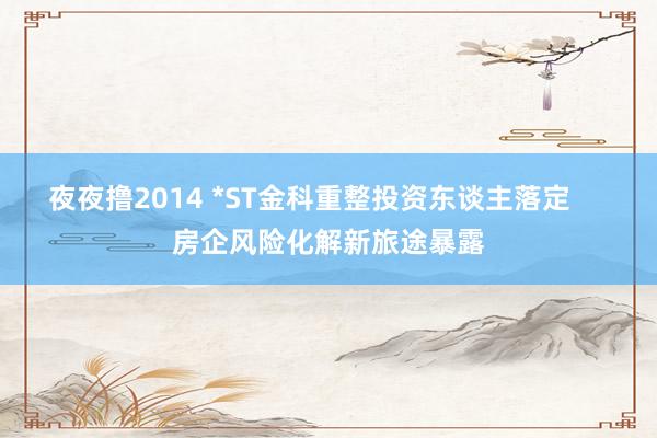 夜夜撸2014 *ST金科重整投资东谈主落定     房企风险化解新旅途暴露