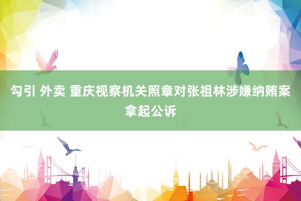勾引 外卖 重庆视察机关照章对张祖林涉嫌纳贿案拿起公诉